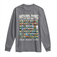 Protect Our National Parks Long Sleeve Shirt 63 Parks Over Profits Camping Hiking Sunrise Pine Tree