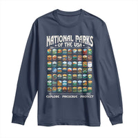 Protect Our National Parks Long Sleeve Shirt 63 Parks Over Profits Camping Hiking Sunrise Pine Tree