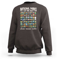 Protect Our National Parks Sweatshirt 63 Parks Over Profits Camping Hiking Sunrise Pine Tree