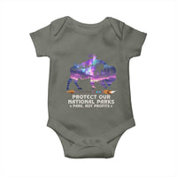 Protect Our National Parks Baby Onesie Bison Forest Starscape Aurora