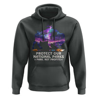Protect Our National Parks Hoodie Bison Forest Starscape Aurora