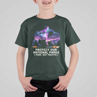 Protect Our National Parks T Shirt For Kid Bison Forest Starscape Aurora