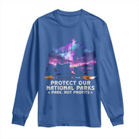 Protect Our National Parks Long Sleeve Shirt Bison Forest Starscape Aurora