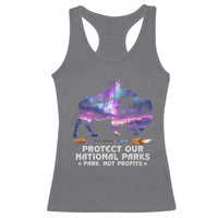 Protect Our National Parks Racerback Tank Top Bison Forest Starscape Aurora