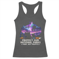 Protect Our National Parks Racerback Tank Top Bison Forest Starscape Aurora