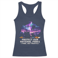 Protect Our National Parks Racerback Tank Top Bison Forest Starscape Aurora