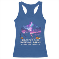 Protect Our National Parks Racerback Tank Top Bison Forest Starscape Aurora