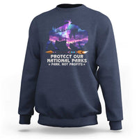 Protect Our National Parks Sweatshirt Bison Forest Starscape Aurora