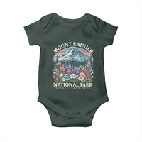 Mount Rainier National Park Baby Onesie Retro Vintage Wildflowers