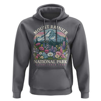 Mount Rainier National Park Hoodie Retro Vintage Wildflowers