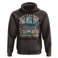 Mount Rainier National Park Hoodie Retro Vintage Wildflowers