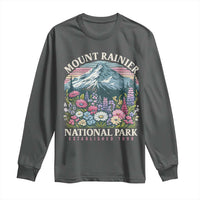 Mount Rainier National Park Long Sleeve Shirt Retro Vintage Wildflowers