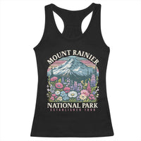 Mount Rainier National Park Racerback Tank Top Retro Vintage Wildflowers