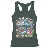 Mount Rainier National Park Racerback Tank Top Retro Vintage Wildflowers