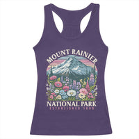 Mount Rainier National Park Racerback Tank Top Retro Vintage Wildflowers