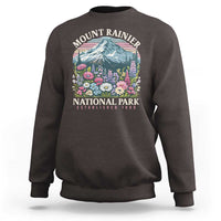 Mount Rainier National Park Sweatshirt Retro Vintage Wildflowers