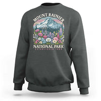 Mount Rainier National Park Sweatshirt Retro Vintage Wildflowers