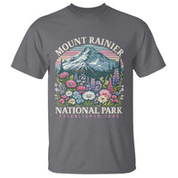Mount Rainier National Park T Shirt Retro Vintage Wildflowers