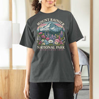 Mount Rainier National Park T Shirt For Women Retro Vintage Wildflowers