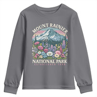 Mount Rainier National Park Youth Sweatshirt Retro Vintage Wildflowers