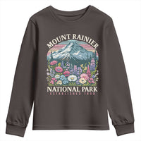 Mount Rainier National Park Youth Sweatshirt Retro Vintage Wildflowers
