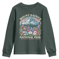 Mount Rainier National Park Youth Sweatshirt Retro Vintage Wildflowers