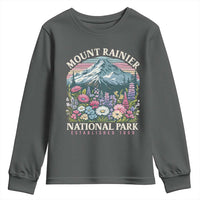 Mount Rainier National Park Youth Sweatshirt Retro Vintage Wildflowers