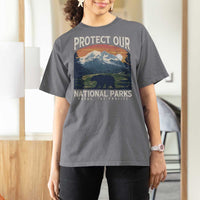 Protect Our National Parks T Shirt For Women Vintage NPS Bear Mountains