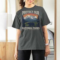 Protect Our National Parks T Shirt For Women Vintage NPS Bear Mountains