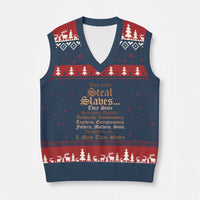They Didn't Steal Slaves Black History V-Neck Knit Sweater Vest Juneteenth Black Freedom - Wonder Print Shop