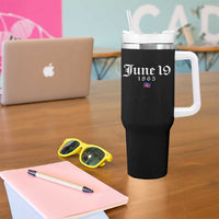 June 19 1865 Juneteenth Flag Tumbler With Handle Celebrating Black Freedom History