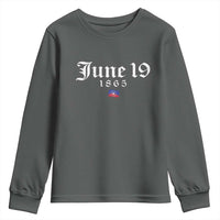 June 19 1865 Juneteenth Flag Youth Sweatshirt Celebrating Black Freedom History