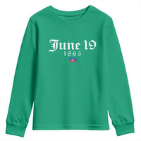 June 19 1865 Juneteenth Flag Youth Sweatshirt Celebrating Black Freedom History