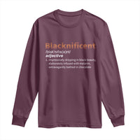 Blacknificient Definition Long Sleeve Shirt Black History African Roots African American