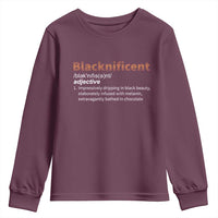 Blacknificient Definition Youth Sweatshirt Black History African Roots African American