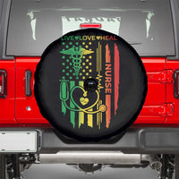 Black Nurse Spare Tire Cover American Flag Proud Afro African Women Melanin Pride