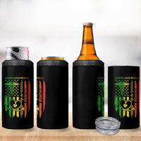 Black Nurse 4 in 1 Can Cooler Tumbler American Flag Proud Afro African Women Melanin Pride