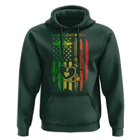 Black Nurse Hoodie American Flag Proud Afro African Women Melanin Pride