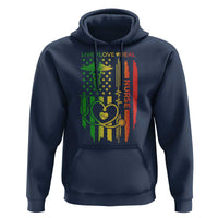 Black Nurse Hoodie American Flag Proud Afro African Women Melanin Pride