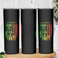 Black Nurse Skinny Tumbler American Flag Proud Afro African Women Melanin Pride