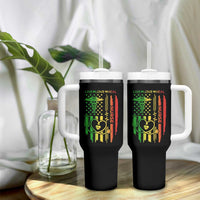 Black Nurse Tumbler With Handle American Flag Proud Afro African Women Melanin Pride