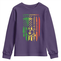 Black Nurse Youth Sweatshirt American Flag Proud Afro African Women Melanin Pride