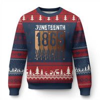 Juneteenth 1865 Ugly Christmas Sweater June 19th Celebrating Black Freedom Melanin - Wonder Print Shop