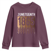 Juneteenth 1865 Youth Sweatshirt June 19th Celebrating Black Freedom Melanin