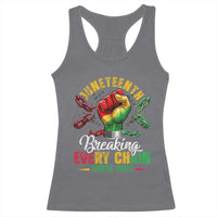 Breaking Every Chain Since 1865 Juneteenth Racerback Tank Top Celebrating Black Freedom
