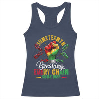 Breaking Every Chain Since 1865 Juneteenth Racerback Tank Top Celebrating Black Freedom