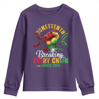 Breaking Every Chain Since 1865 Juneteenth Youth Sweatshirt Celebrating Black Freedom