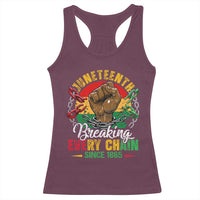 Juneteenth Breaking Every Chain Since 1865 Racerback Tank Top Retro Vintage