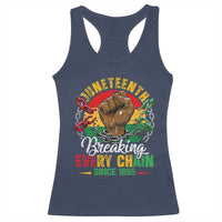 Juneteenth Breaking Every Chain Since 1865 Racerback Tank Top Retro Vintage