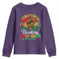 Juneteenth Breaking Every Chain Since 1865 Youth Sweatshirt Retro Vintage